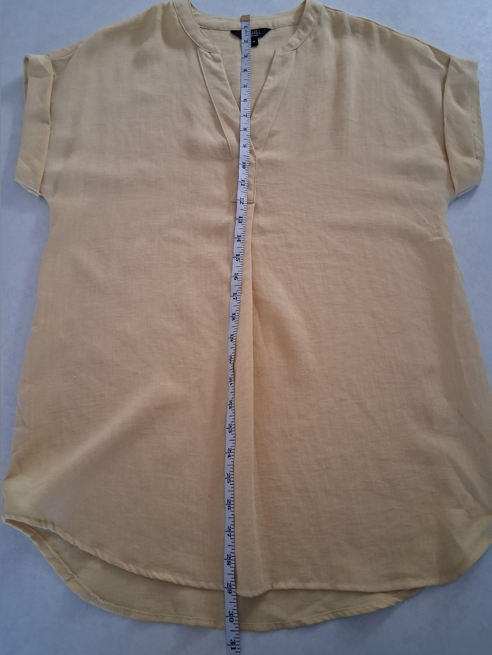 RACHEL Rachel Roy/ Light Yellow Rayon Blend/ Capped Sleeve Top/ Size US M - Picture 10 of 10